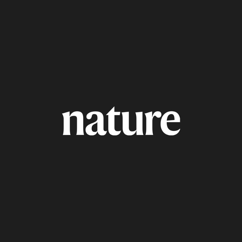 Logo for the nature journal that says nature in white over a black background.